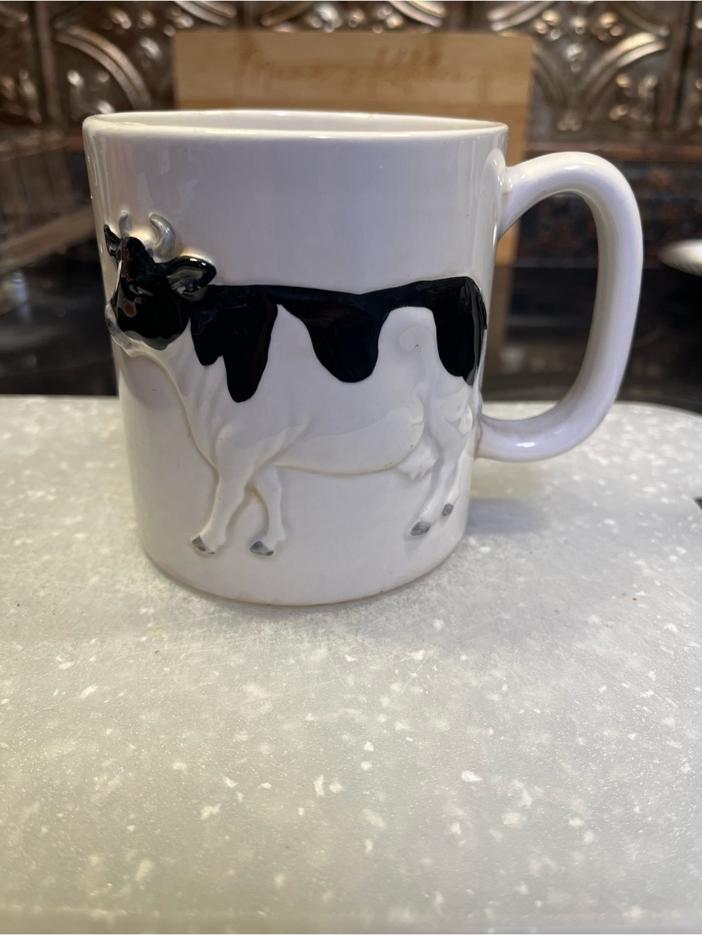 Vintage Holstein Cow Ceramic Mug By Otagiri Japan-From An Actual Dairy Farm